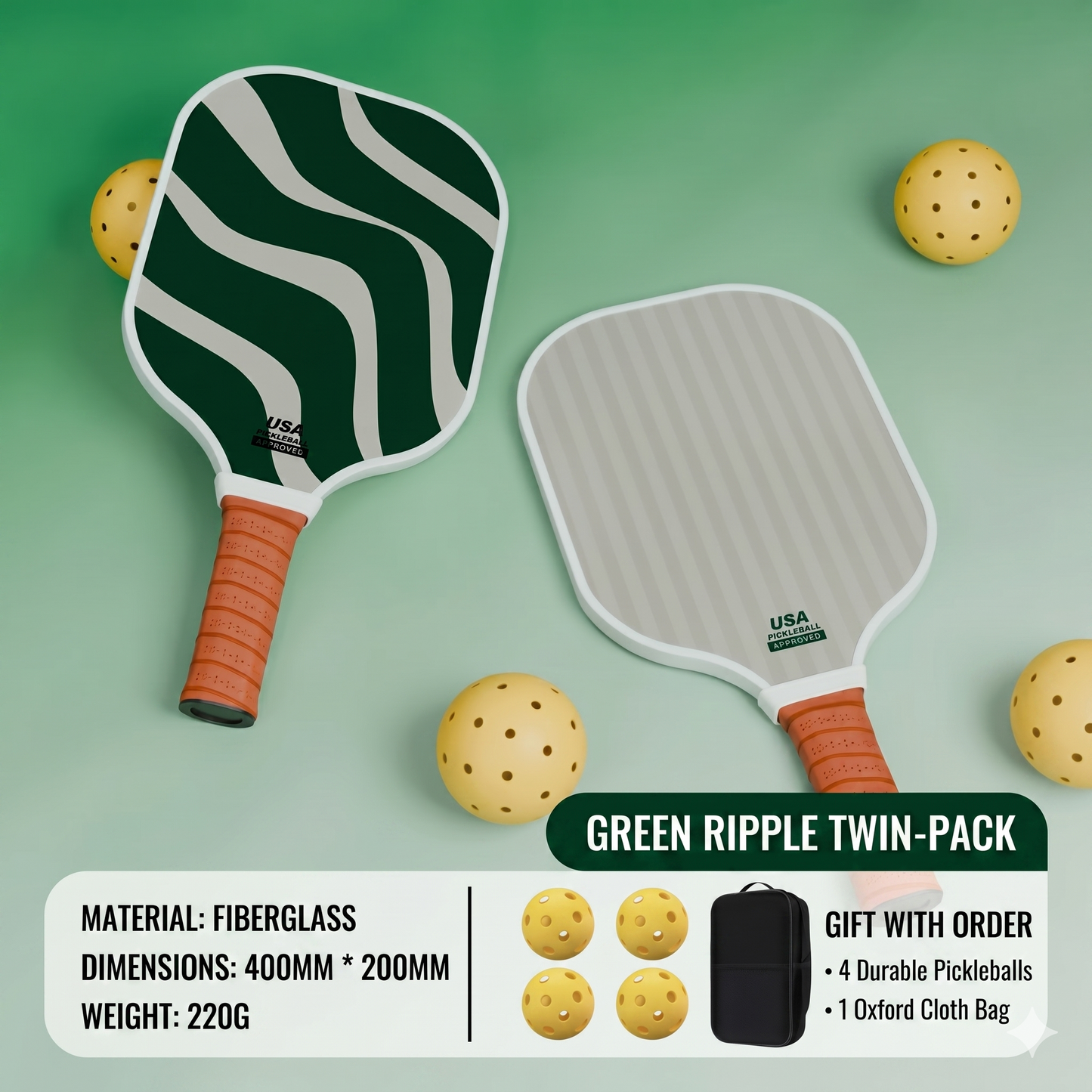 PROMOTION! Set of 2 Pickleball Paddles comes with FREE Carry Bag and 4 Pickle Balls.