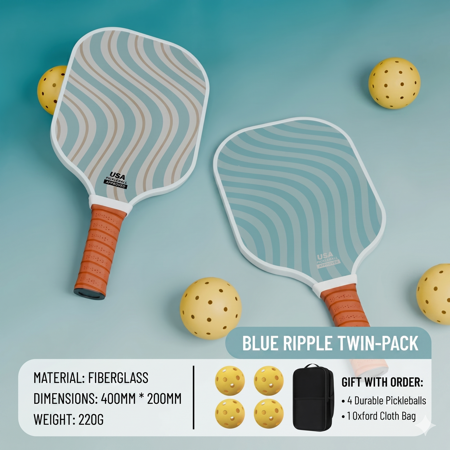 PROMOTION! Set of 2 Pickleball Paddles comes with FREE Carry Bag and 4 Pickle Balls.
