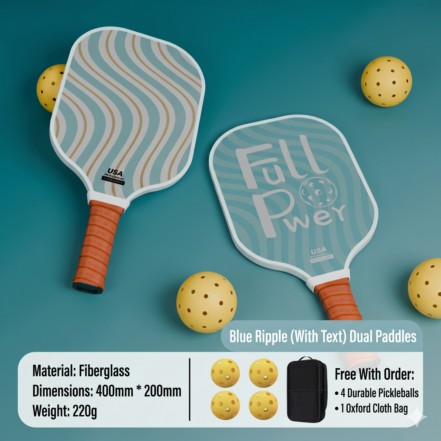PROMOTION! Set of 2 Pickleball Paddles comes with FREE Carry Bag and 4 Pickle Balls.