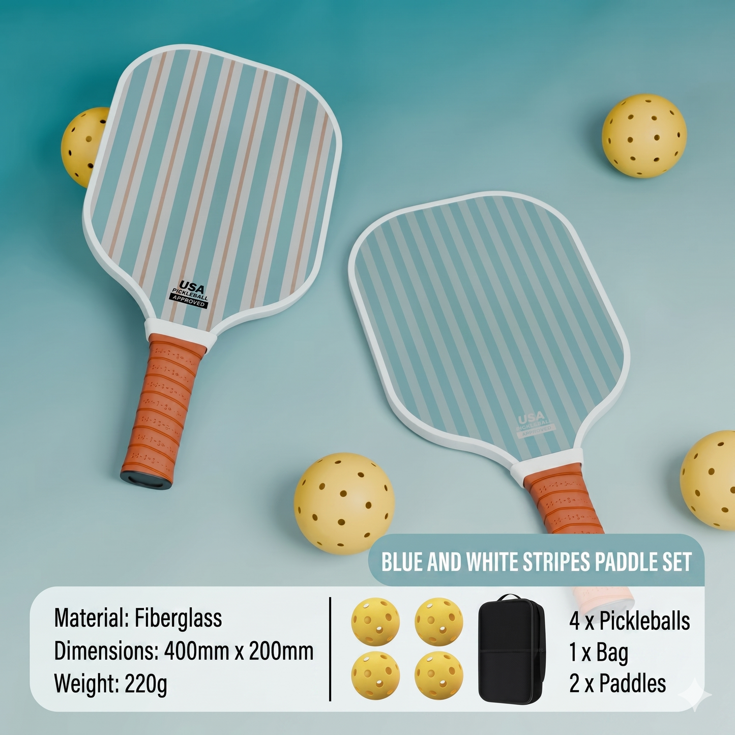 PROMOTION! Set of 2 Pickleball Paddles comes with FREE Carry Bag and 4 Pickle Balls.