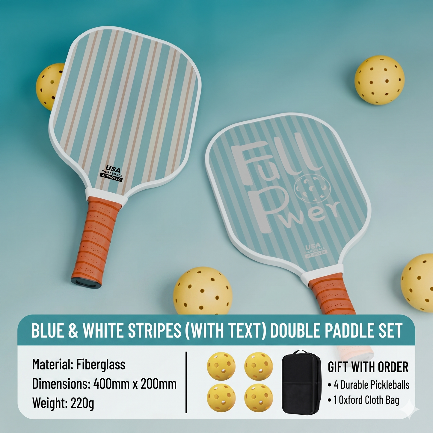PROMOTION! Set of 2 Pickleball Paddles comes with FREE Carry Bag and 4 Pickle Balls.