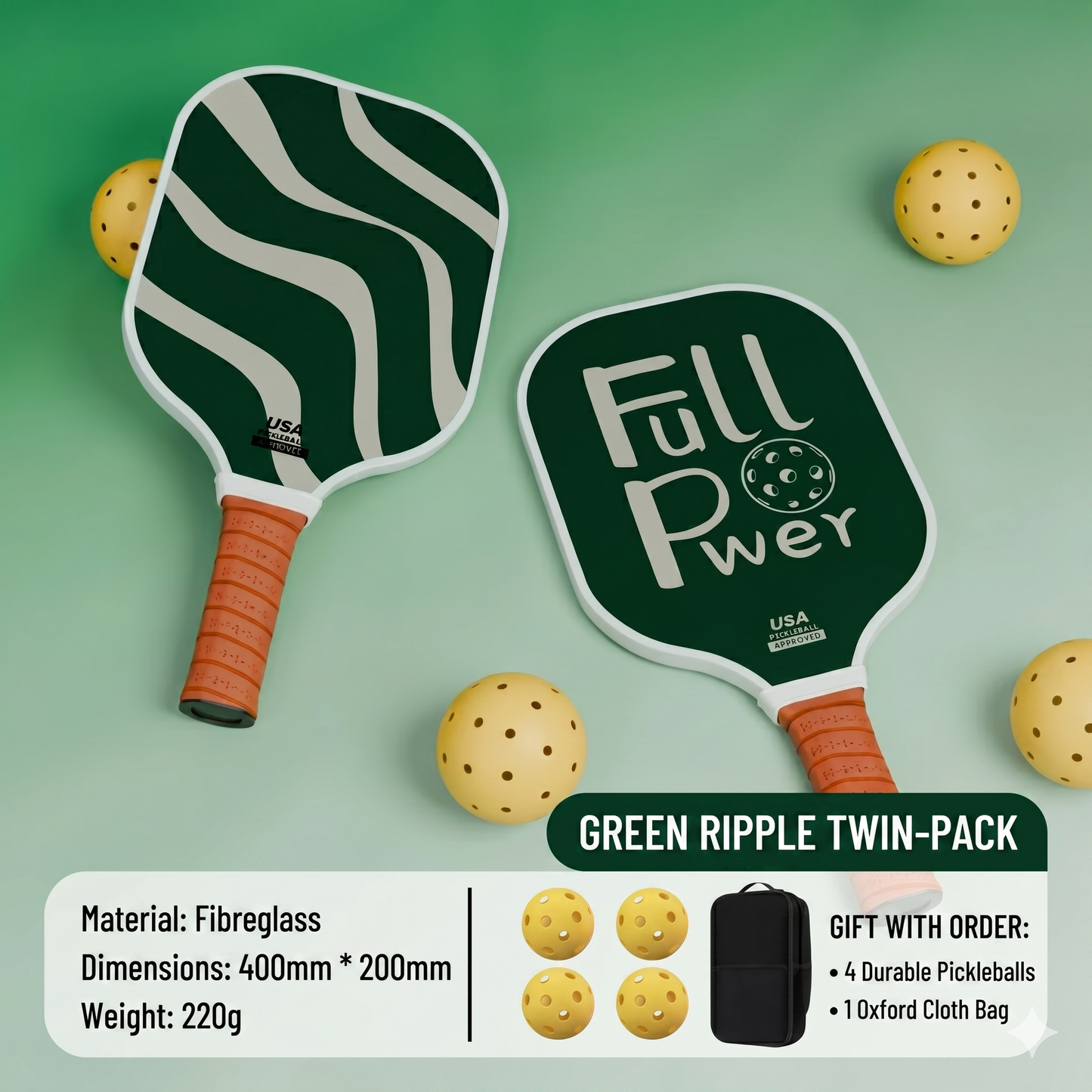 PROMOTION! Set of 2 Pickleball Paddles comes with FREE Carry Bag and 4 Pickle Balls.